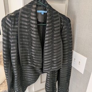 ANTONIO MELANI Black Leather Jacket Moto Style